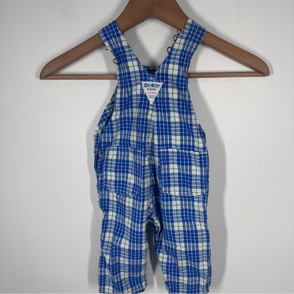 Vintage Osh Kosh B’Gosh Plaid Overalls Size 6-9 Months Cotton Made in USA - Picture 6 of 8